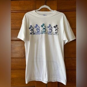 Disney White Tee with Mickey Mouse Design- Damaged